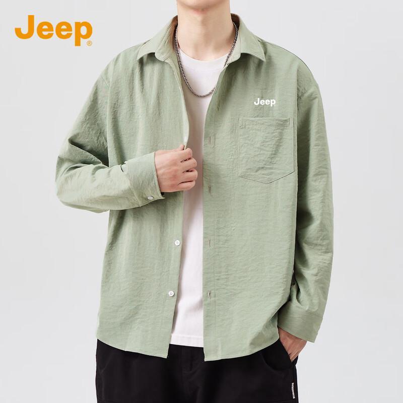 JEEP Men's American Style Loose Fit Long Sleeve Shirt