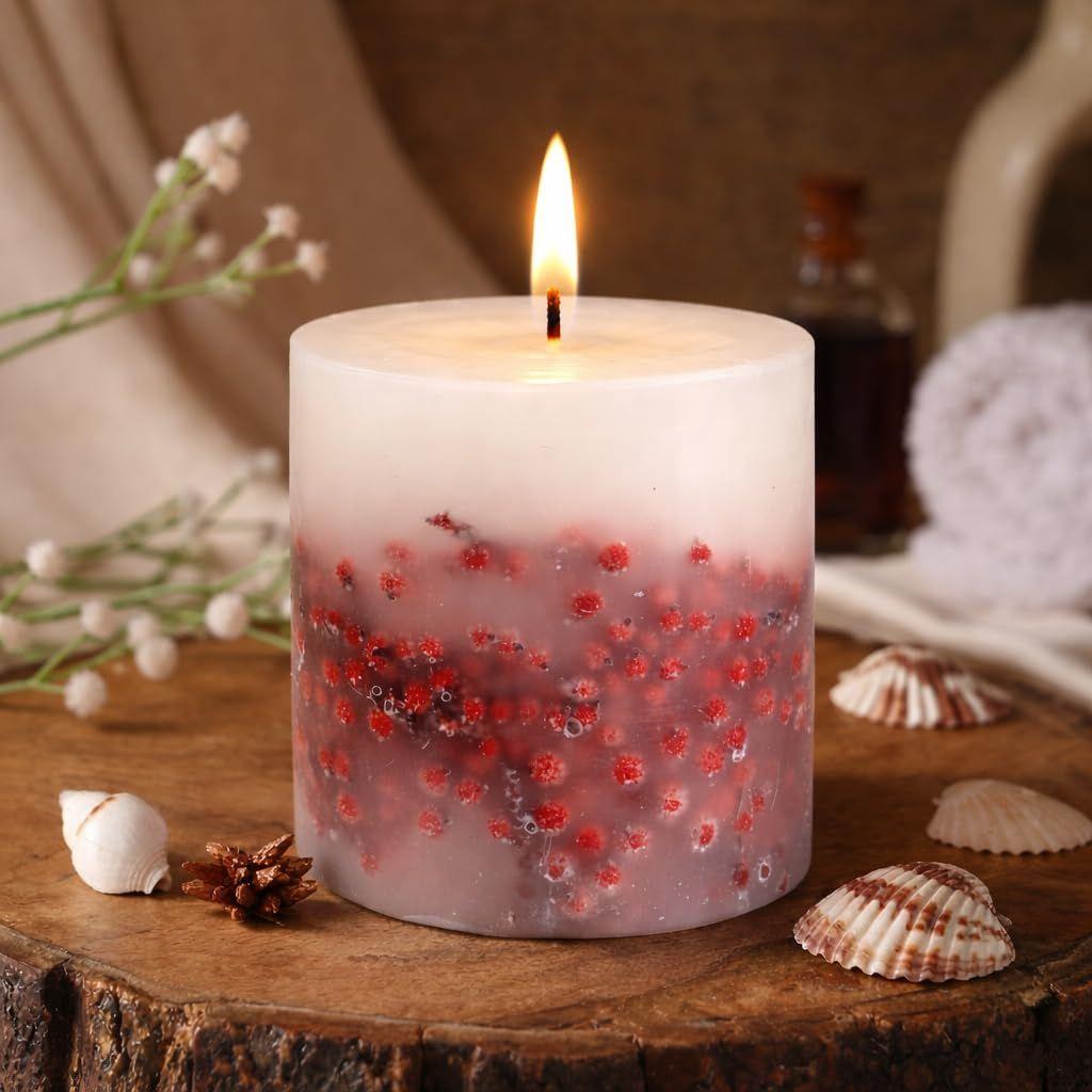 Berry Blush Botanical Candle, 70 Hour Burn Time | | Handcrafted with Natural Botanicals