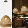 Rattan Pendant Light 13.77 Rustic Hand-Woven Wicker Hanging Light 1-Light Water Plants Rattan Chandelier for Dining Living Bedr