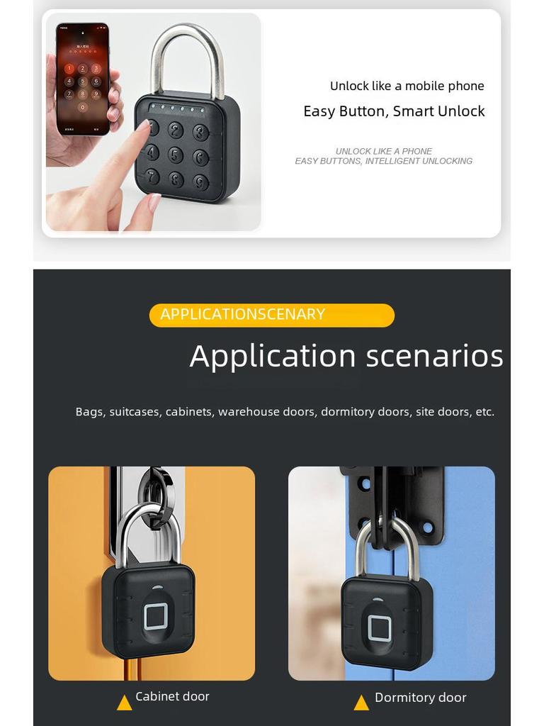 Smart Waterproof Padlock for Home, Dorm, Drawer, or Garage