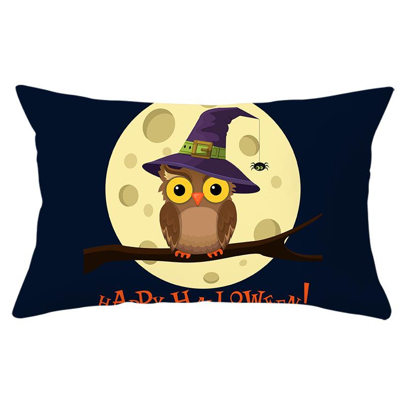 Halloween Cartoon Print Series Peach Skin Waist Pillow Cover Sofa Cushion Cover
