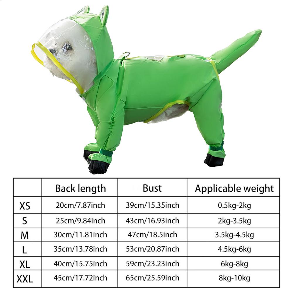 

Дождевик для собаки, большой, дождевик для собаки с капюшоном, быстросохнущее пончо со светоотражающей полосой для большого, среднего, маленького щенка, зима XL зелёный