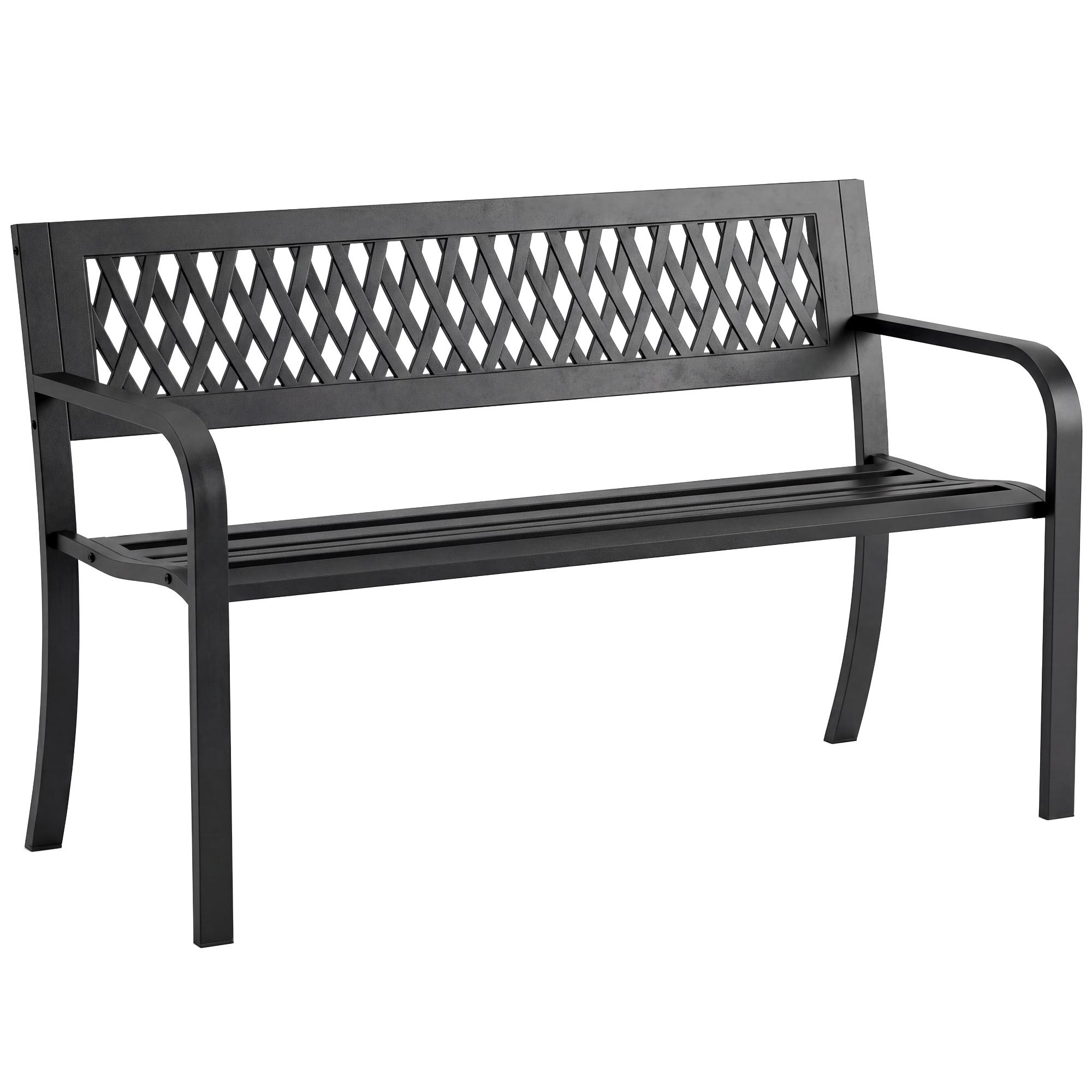 Outdoor Garden Bench 2-Seater with Slatted