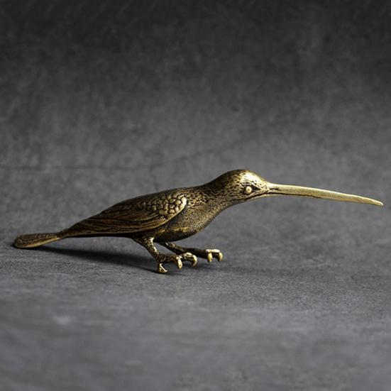 Woodpecker Ornament Realistic Vintage Copper Christmas Tree Decoration Bird Statue for Bedroom