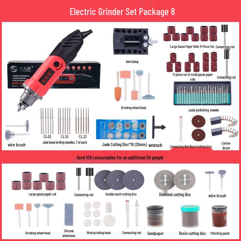 Compact Electric Grinder: Multi-Function Polishing, Cutting, and Engraving Tool