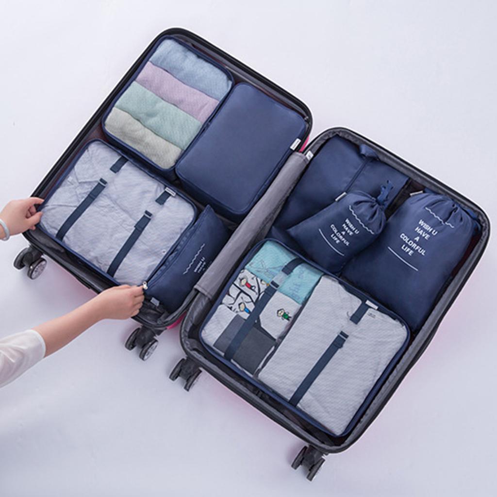 7Pcs Travel Organizer Set Clothes Shoes Toiletries Storage Bags Waterproof Lightweight