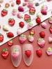 50pcs Valentine's Day Nails, Various Strawberry Shaped Nail Art Decorations, DIY Simulated Fruit Shaped Nail Accessories