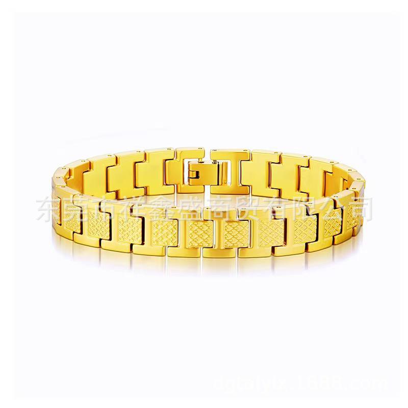 Men's Stainless Steel & Titanium Fish Scale Bracelet - Saturn Chain Design