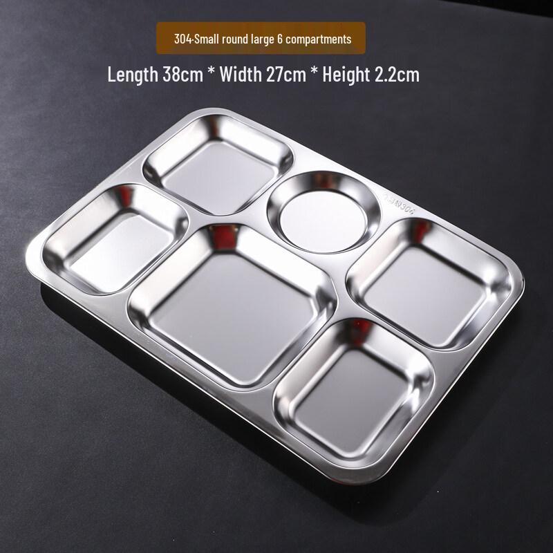304 Stainless Steel Divided Meal Tray