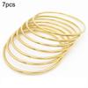 18K Gold-Plated Titanium Steel Stacking Ring and 3mm Round Bangle Bracelet Set for Women