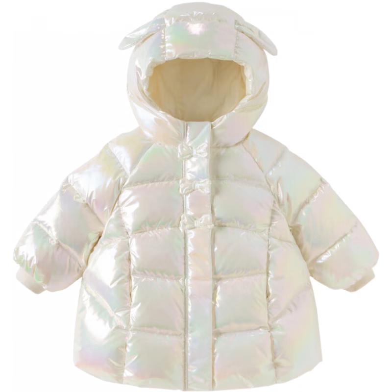 DAVE & BELLA Girls' Mid-Length Hooded Down Jacket