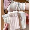 Heart-Shaped Ruffled Cotton Mid-Calf Socks for Women - Korean Style, Versatile, Comfortable, Trendy Spring/Summer Arrivals.