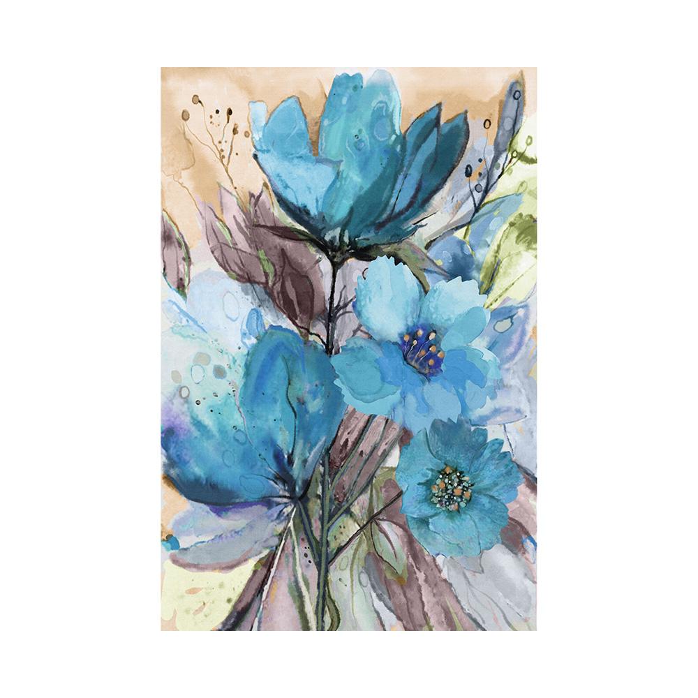 Modern  Blue Lilies Abstract Painting Wall Art Colorful Flowers Canvas Decorative Picture Poster Living Room Bedroom Home Room Decor Artwork