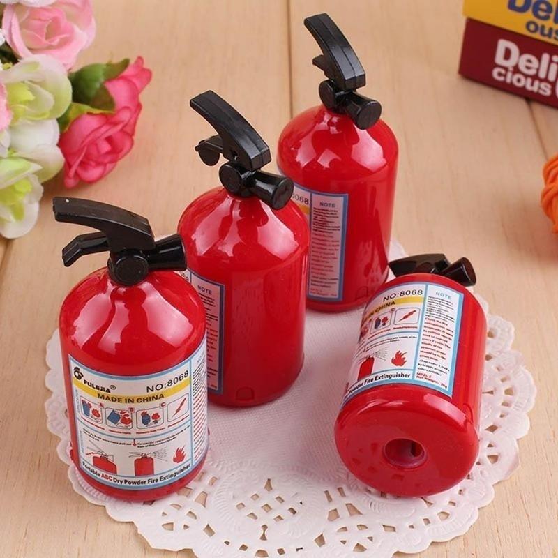 2 Pcs Fire Extinguisher Shape Creative Pencil Sharpener Student Stationery Kids Gifts Office School Supply Nice Things Novelty