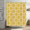 Modern Floral Shower Curtain Yellow Cream Printed Waterproof Fabric for Home Bathroom Decor