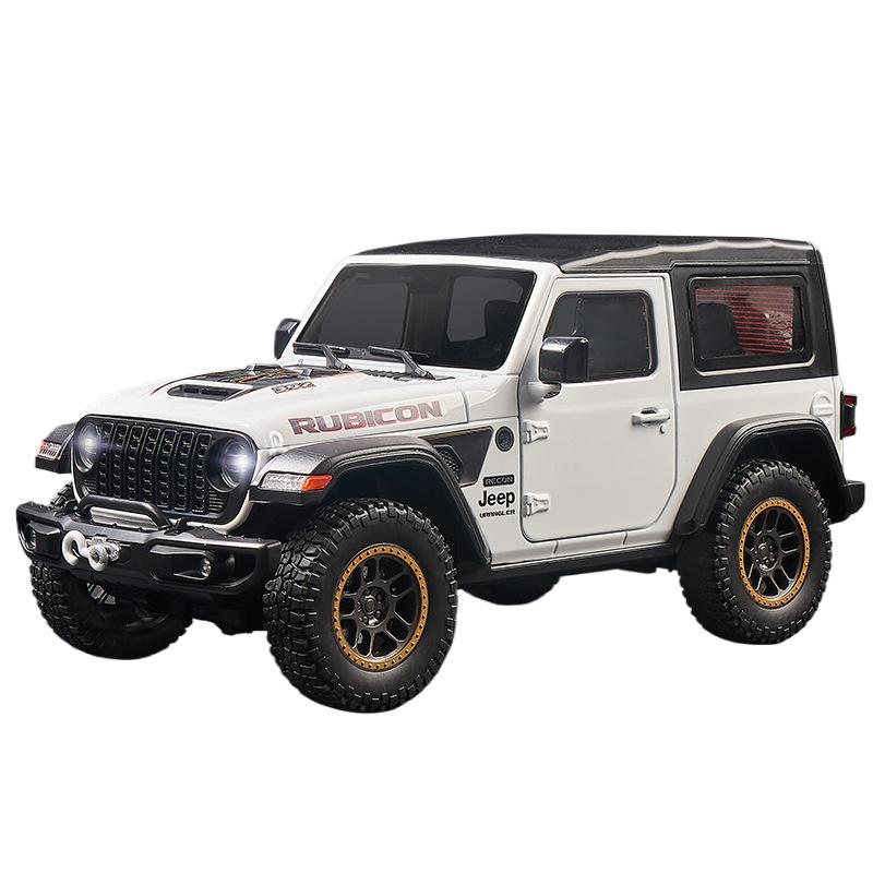 1/18 Scale Jeeps Wrangler Rubicon Alloy Metal Diecast Model Car Sound & Light Collecting Hobbies Toys Gifts for Firend Decoration Kids