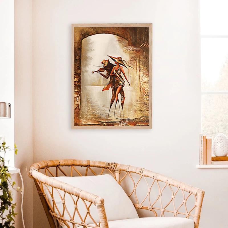 Wonderful Romantic Couple Abstract Painting On Canvas Wall Art HD Pictures Lovers Posters and Prints Warm Home Living Room Decor