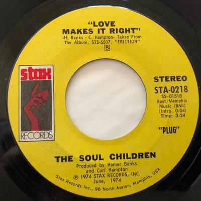 Płyta 7-calowa SOUL CHILDREN - Love Makes It Right STA0218 Stax 1974 US Soul/Funk Używana