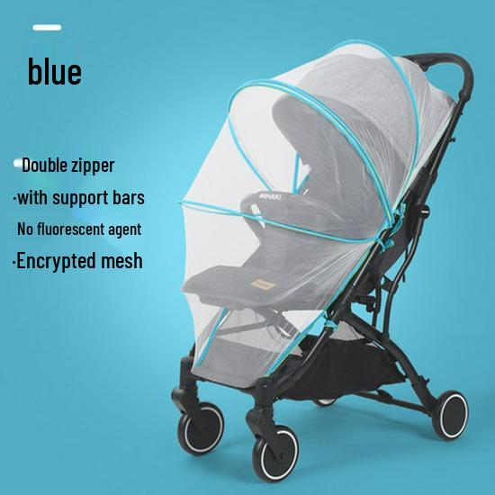 Plasă de țânțari universală cu fermoar pentru cărucior de bebeluș cu acoperire completă - Criptată și Mărită