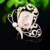 New Elegant Baroque Pearl Natural Shell Zircon Butterfly Brooches for Women Coat Clothing Accessories Pins Creative Corsage