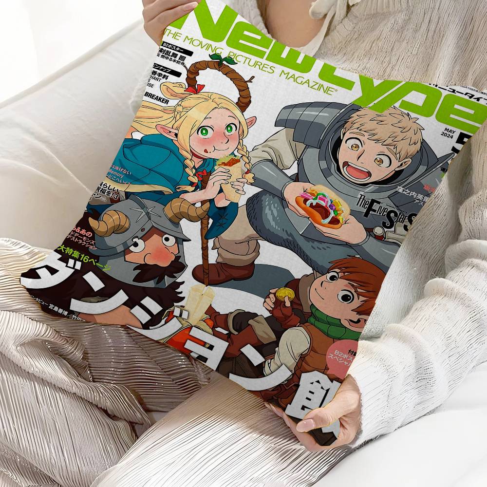 Anime Delicious In Dungeon Cushion Cover Polyester Sofa Cushions Decorative Throw Pillows Home Decoration Pillowcover