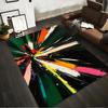 Abstract Color Blast Carpet, Modern Artistic Design, Black Background Suitable for Use As an Anti-slip for Living Room Bedroom Sofas