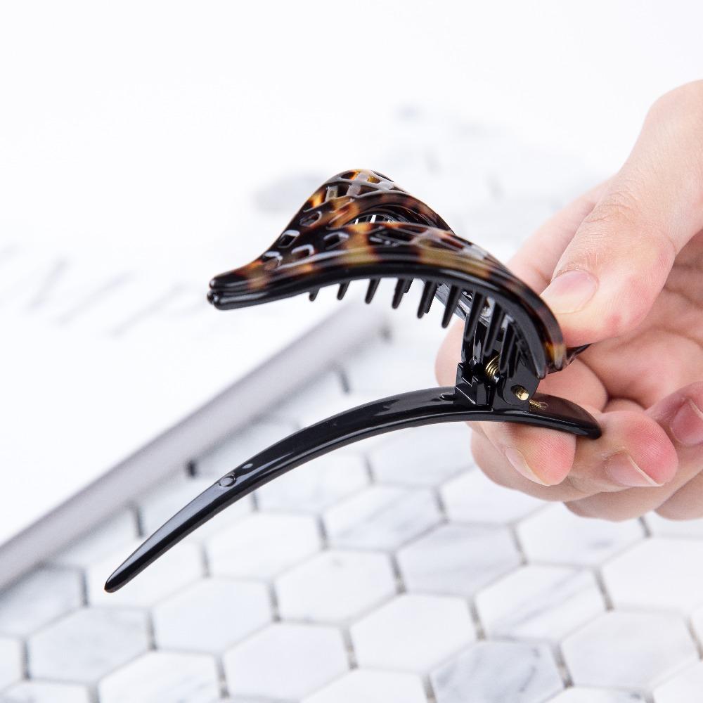10cm Celluloid Alligator Side Slide Hair Luxury Handmade French Design Fashion Claw Tortoise Shell Accessories Women Hair Clip