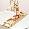 Expandable Bath Shelf Caddy, Tablet, Soap, Phone, Stretchable Bathtub Rack, Bridge Tray