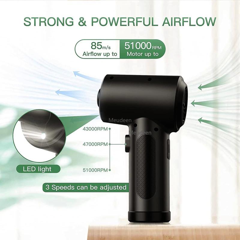 Electric Air Duster 15000mAh Portable Vehicle Car Dust Cleaner 51000RPM Compressed Air Blower Gun For PC Keyboard Cleaning USB-C