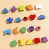 Montessori Wooden Toys Color Shape Matching Puzzle Game Colorful Beaded Color Cognition Early Educational Toys Gift For Children