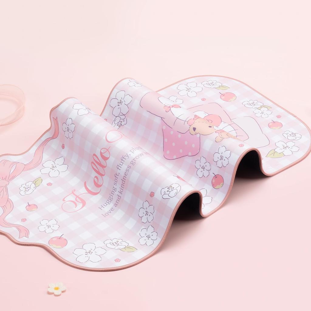 Kuitmor Kawaii Anime Mouse Fofo Mouse Gamer Impermeável Tapete de Mesa para Durável Grande Estendido Mouse Pad com Borda de Fita para Escritório Jogos Tapete FlorGato,