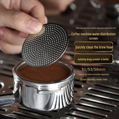 Double Layer Italian Coffee Machine Portafilter Mesh Filter Screen with 304 Extraction Handle