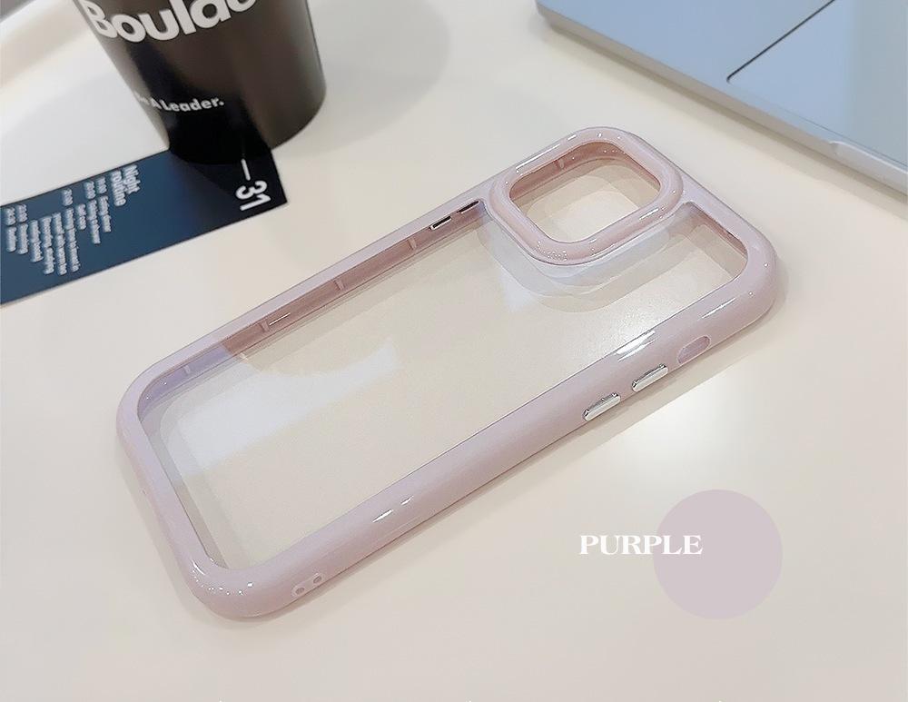 

Cream Acrylic Phone Case for Apple iPhone 14 Pro Max/13/15/11 - Simple, Durable Design 17 Air