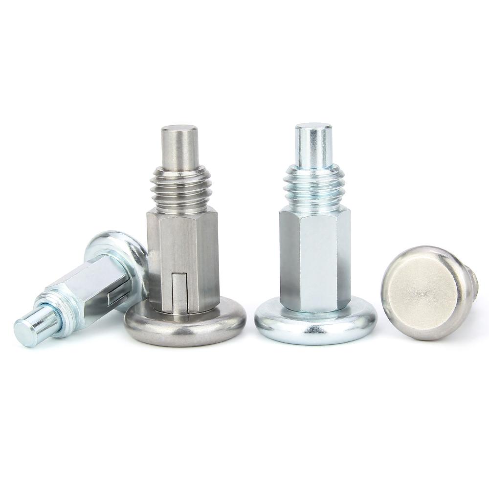 Zinc-Plated All Steel Self-locking/Return Type Index Bolt Spring Plungers Indexing Locating Pins Without Nut