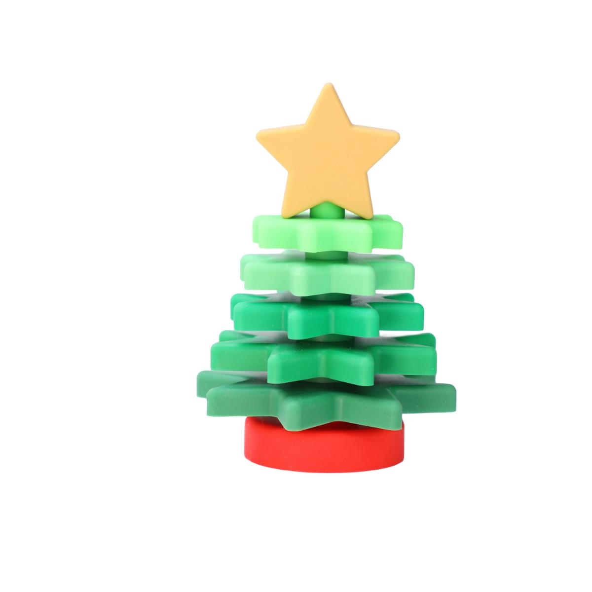 

Christmas Tree Silicone Baby Sensory Toy 6-12 Months Toddler Montessori Preschool Learning Stacking Travel Toys, Gifts for kids светло-зеленый