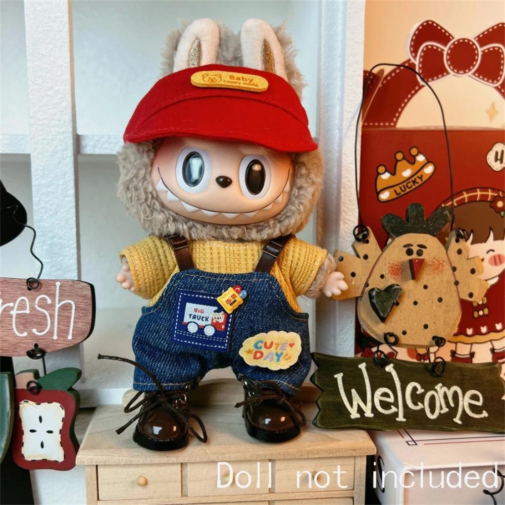 Only Clothes For 15-17CM Labubu Mini Accessories Clothes Clothing Dolls Set Sitting Party Scarf Hat Bag Cute Decoration Gift