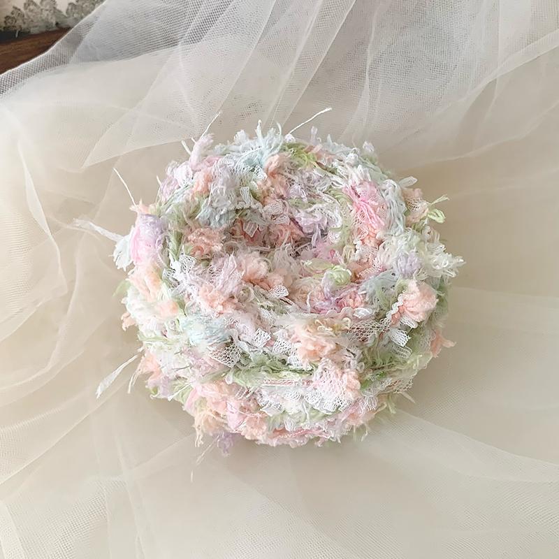 50g Pletení Tkaní Faux Mink Vynikající Směsová Příze Tkaná Šála Řemeslné Materiály Ručně Pletený Háčkovaný Květinový Design Roztomilý Vícebarevný