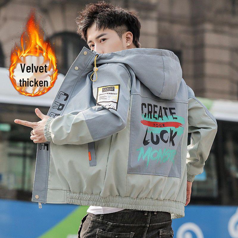 Stilvolle Kapuzenjacke im koreanischen Stil für Herren – Trendige lässige Übergangsjacke für Frühling/Herbst