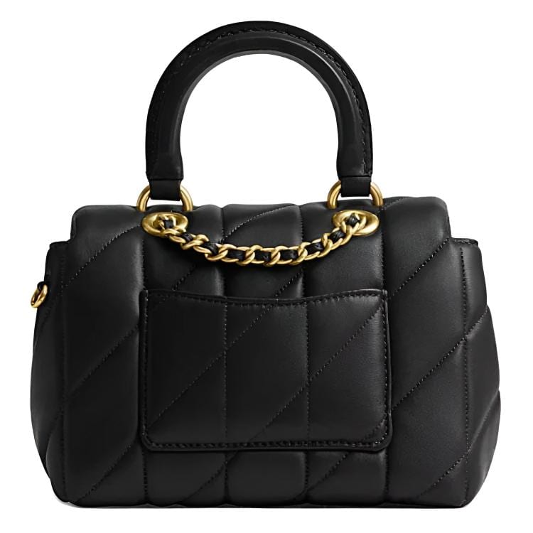 Coach Tabby Sheepskin One Shoulder Handbag Small Women's Black CCC12-B4BK