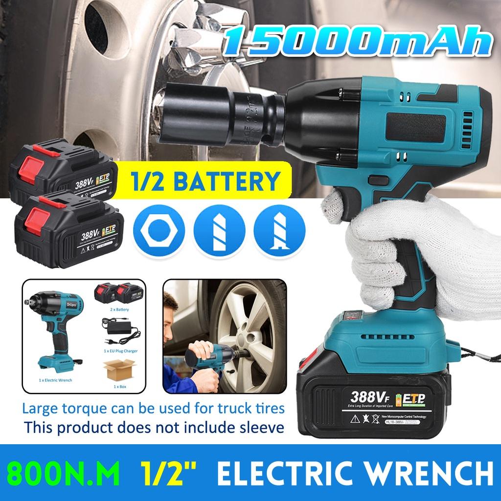 800N.M 388VF Torque Brushless Cordless Electric Impact Wrench 1/2 ” Wrench Car Truck Repair Tool for 18V Battery New