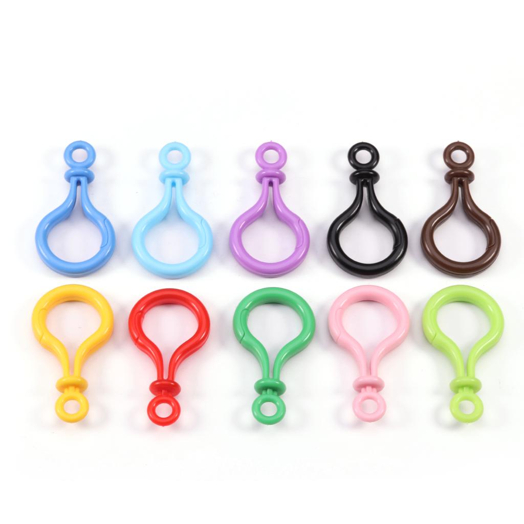 5pcs/Lot Colorful Plastic Lobster Clasp Lamp Shape Lobster Buckle Hooks for Jewelry Making Keychain Key Rings Accessories