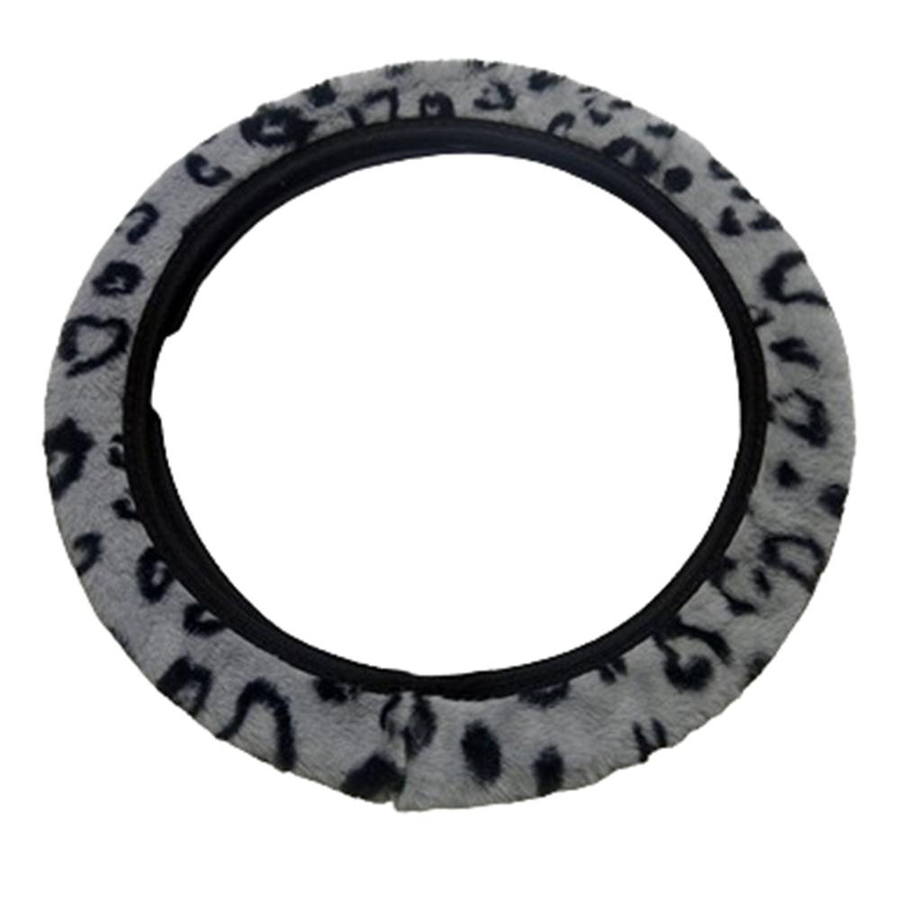 Warm&Cozy Car Steer Wheel Protector Leopard Heart Print Winter Teering Wheel Cover  Women Men