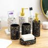 Marble bathroom wash four piece set ceramic household products lotion bottle toothbrush holder mouthcup set bathroom accessories
