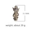 Brass Guardian Angel Fairy Garden Decoration Cupid Metal Figurine Desk Decoration Statue Bronze Carving Decoration Crafts