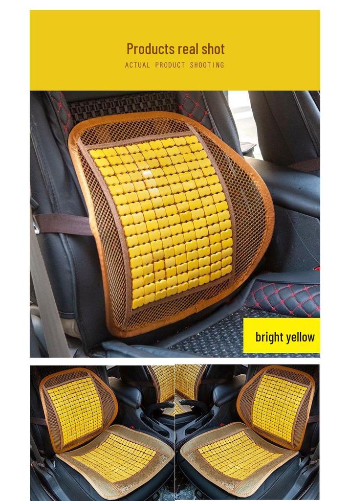 Bamboo Lumbar Support Cushion - Breathable Car & Office Backrest Pillow for Summer