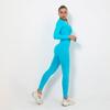 European and American seamless yoga suit women's crescent moon tight elastic long-sleeved running fitness suit women