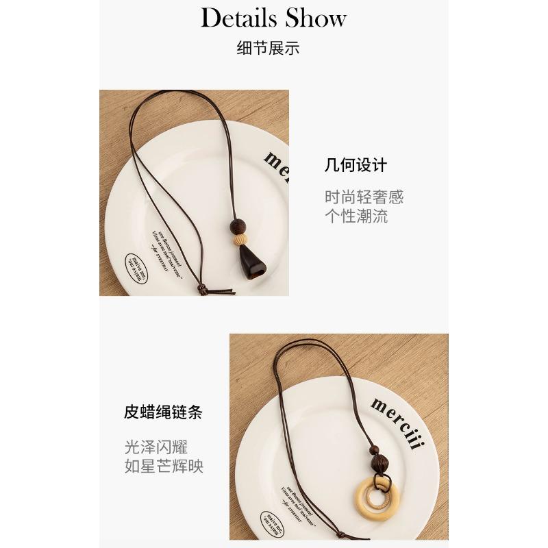 Vintage New Chinese Style Irregular Pendant Long Clavicle Chain Necklace For Women