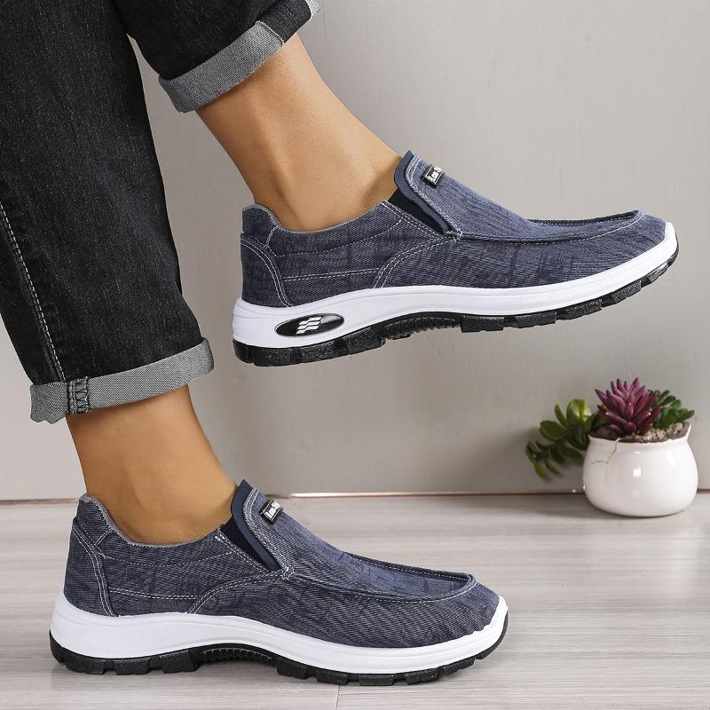 Men’s Slip-On Canvas Casual Shoes, Breathable Lightweight Spring Flats