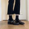 Schafsleder-Version~ Reihe Stil Retro niedriger Absatz kleine Lederschuhe Damen Ein-Pedal Gürtelschnalle Leder Slipper neue kleine einzelne Schuhe