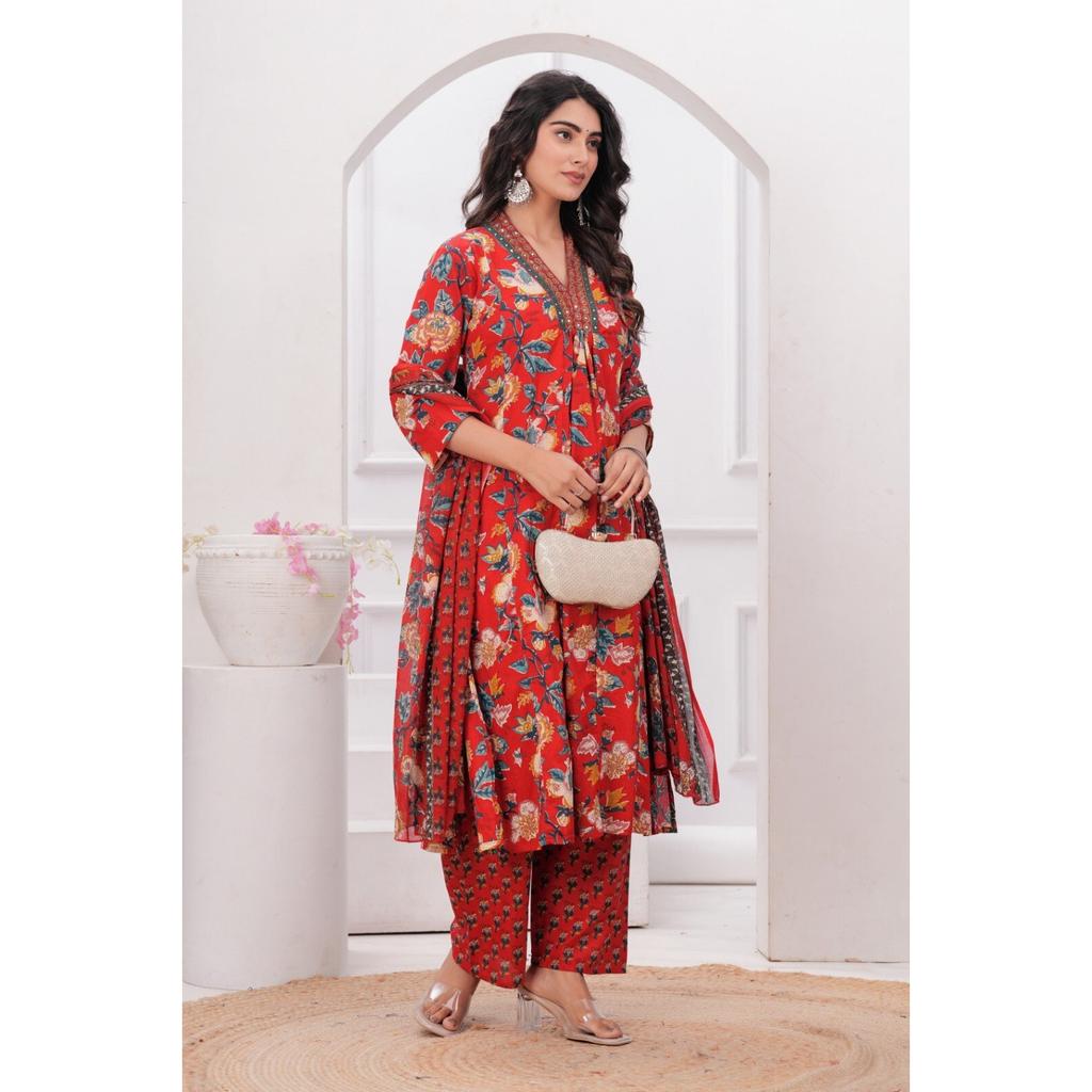 Indian Designer Cotton Top Tunic Kurti Set Women Bollywood Party Salwar Suit SC-2296